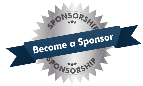 Silver seal with blue banner reading 