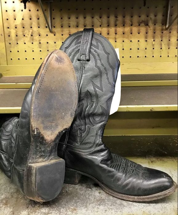 Black Boots Sole Damage — Beaverton, OR — Vanek's Shoe Repair