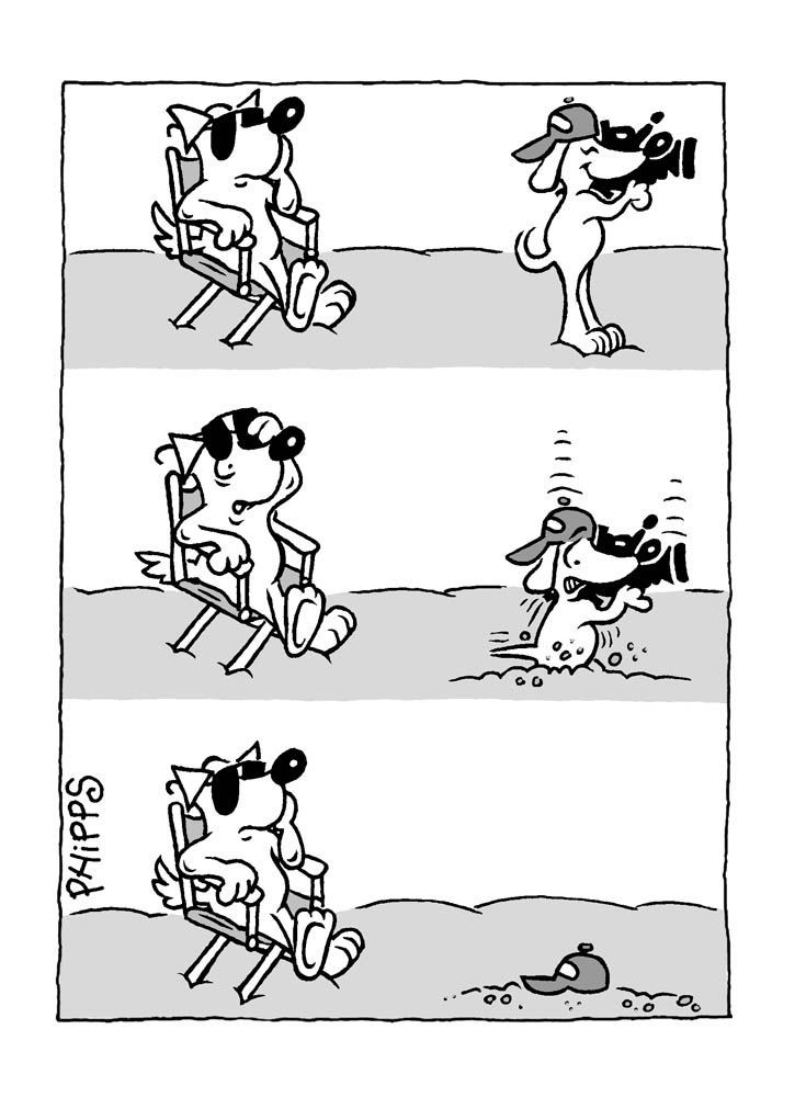 A black and white cartoon of a dog wearing sunglasses
