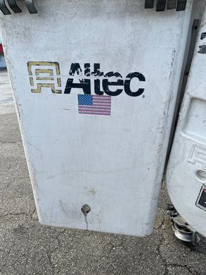 A utility truck bucket in need of repair. 