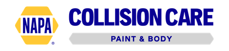 A napa auto collision logo on a white background