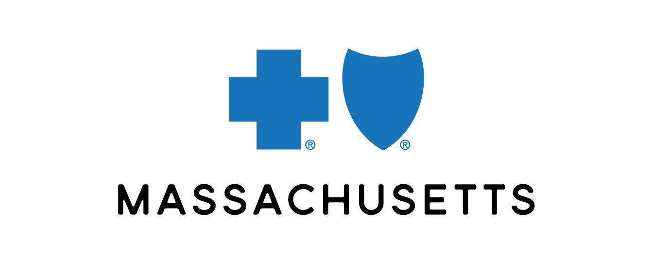 Blue Cross Blue Shield of Massachusetts logo featuring a blue cross and shield symbol above the text "MASSACHUSETTS."