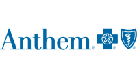 Anthem logo featuring the brand name in blue text next to a blue cross and shield emblem.
