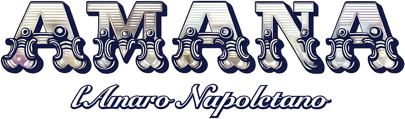 La parola AMANA in lettere maiuscole ornate e di colore chiaro sopra il testo 