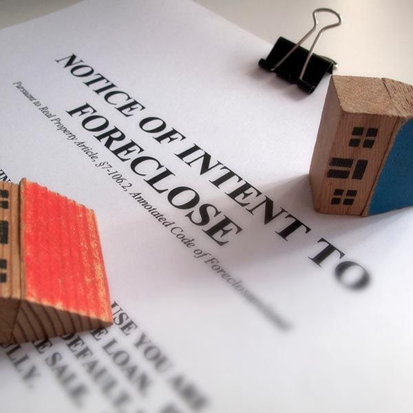 A notice of intent to foreclose is on a piece of paper A notice of intent to foreclose is on a piece of paper