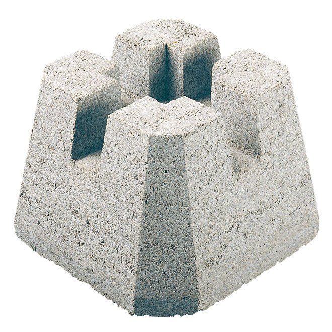 concrete 4-way Deck Block