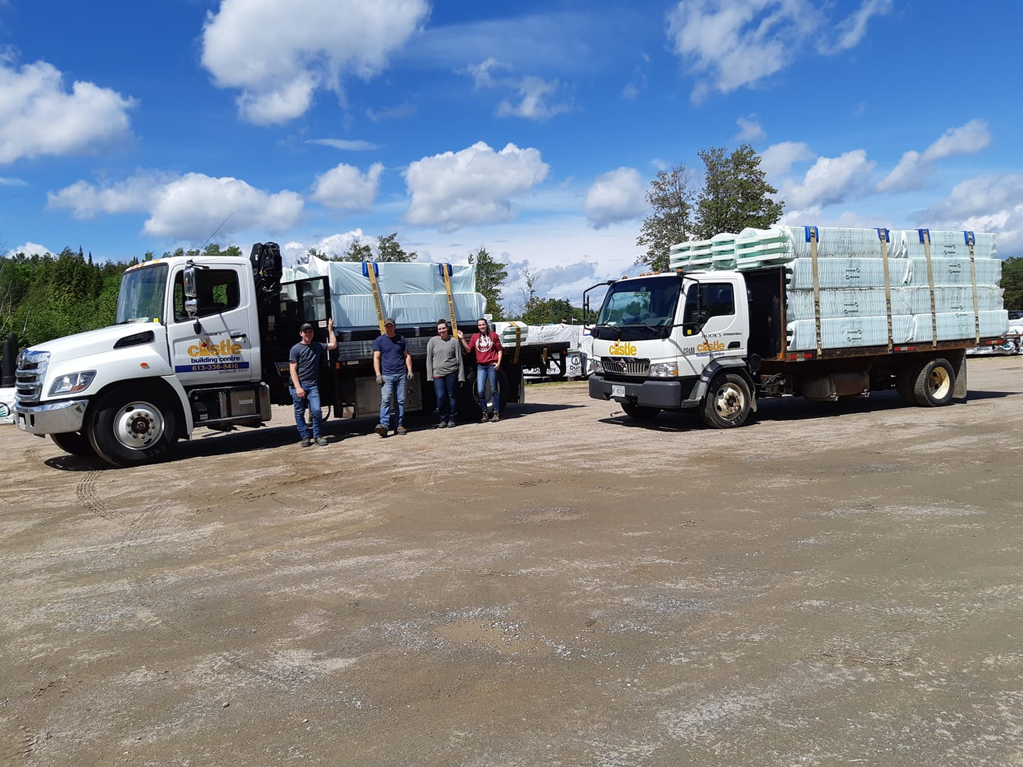 Hook's Castle trucks loaded for delivery with Nudura