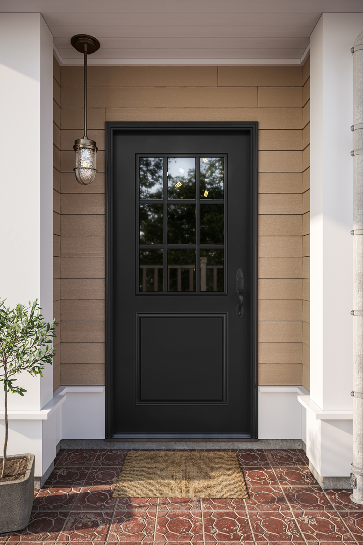 Black Entry Door with grills- Doorsmith