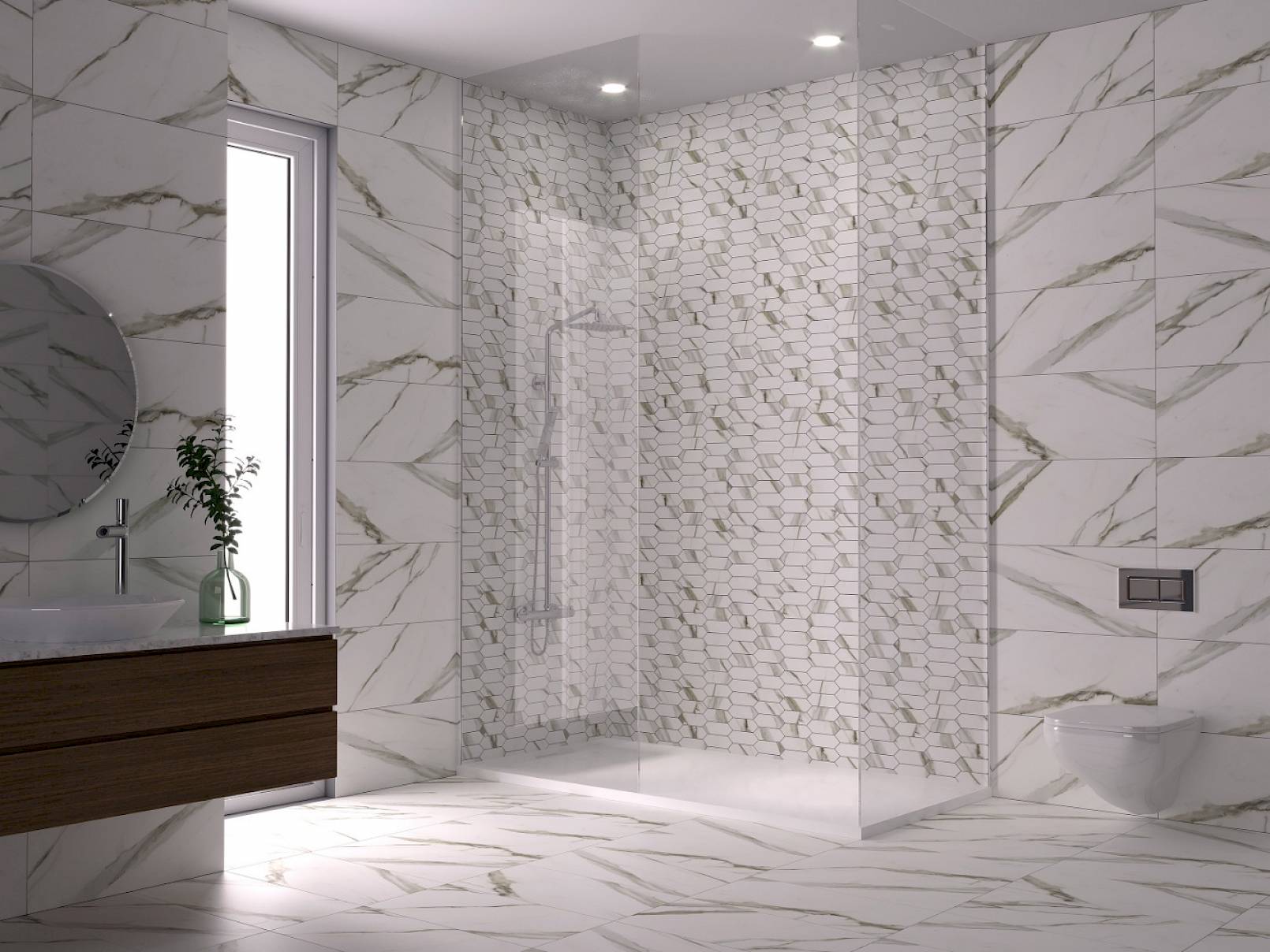 Tiled shower and bathroom Centura Tile