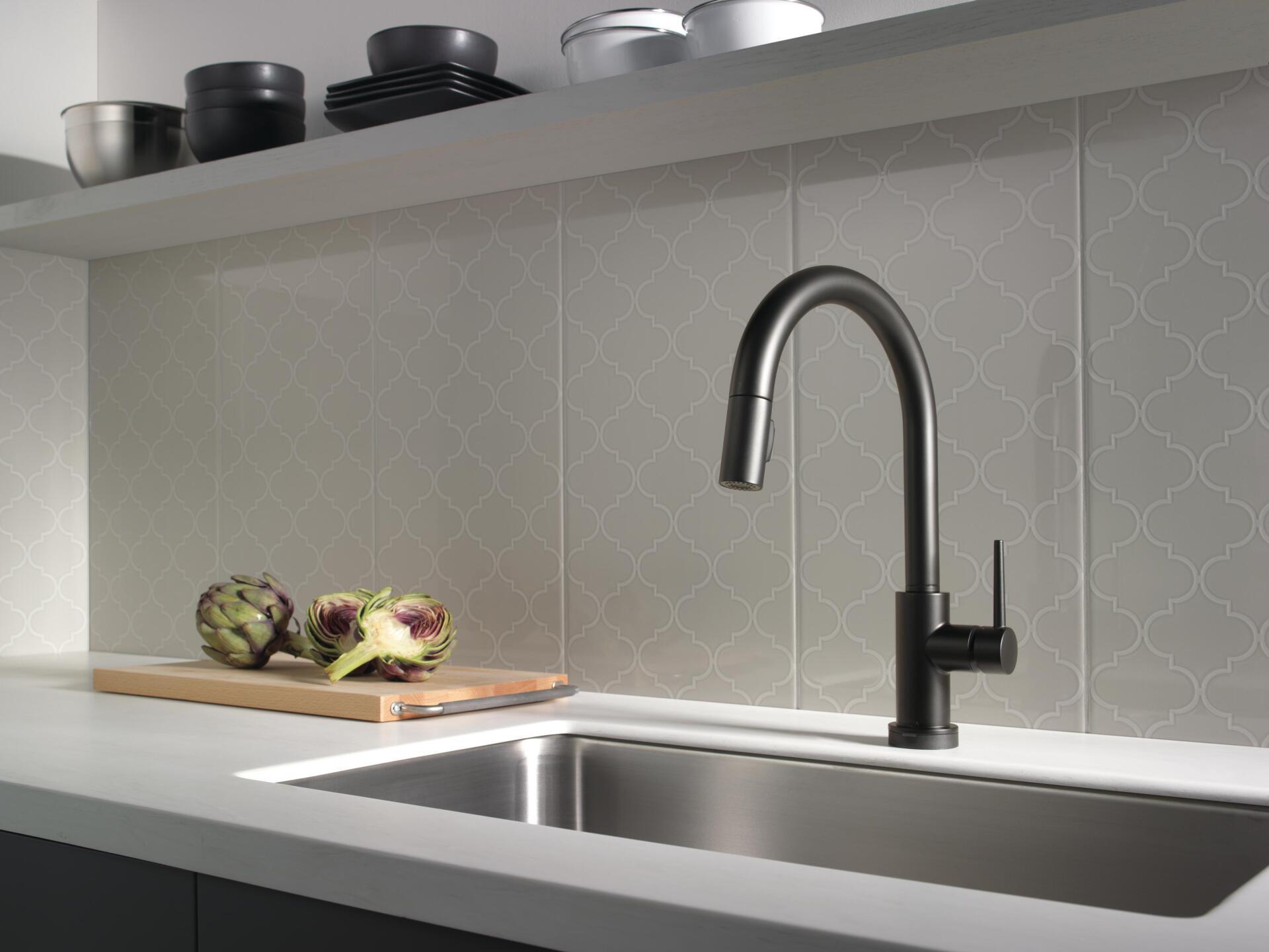 Black Delta Single handle kitchen faucet