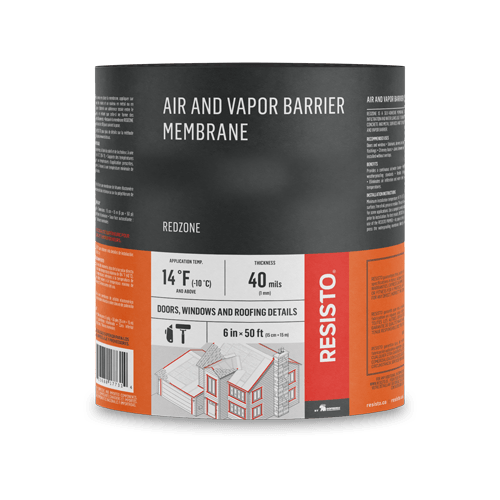 Red zone air and vapor barrier membrane