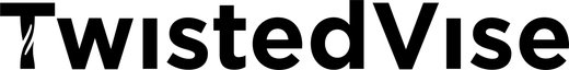 TwistedVise logo in bold black text on a transparent background