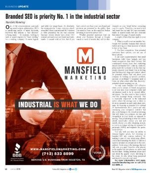 BIC Magazine June July 2019 cover featuring Doug Mansfield branded SEO article