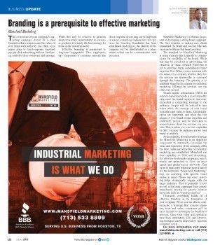 Doug Mansfield branding prerequisite article in BIC Magazine October 2019