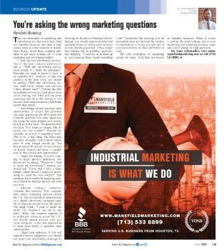 Doug Mansfield wrong marketing questions article in BIC Magazine August 2020