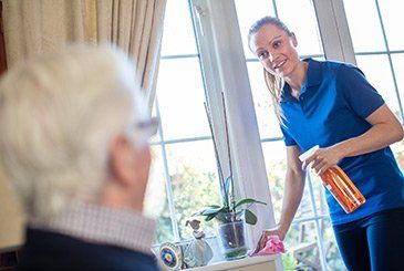 Woman Cleaning On Elderly's House — St. Paul, Minnesota — Care Plus HHA Woman Cleaning On Elderly's House — St. Paul, Minnesota — Care Plus HHA