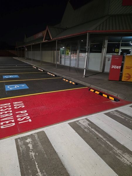 Wheel stops installed in springvale