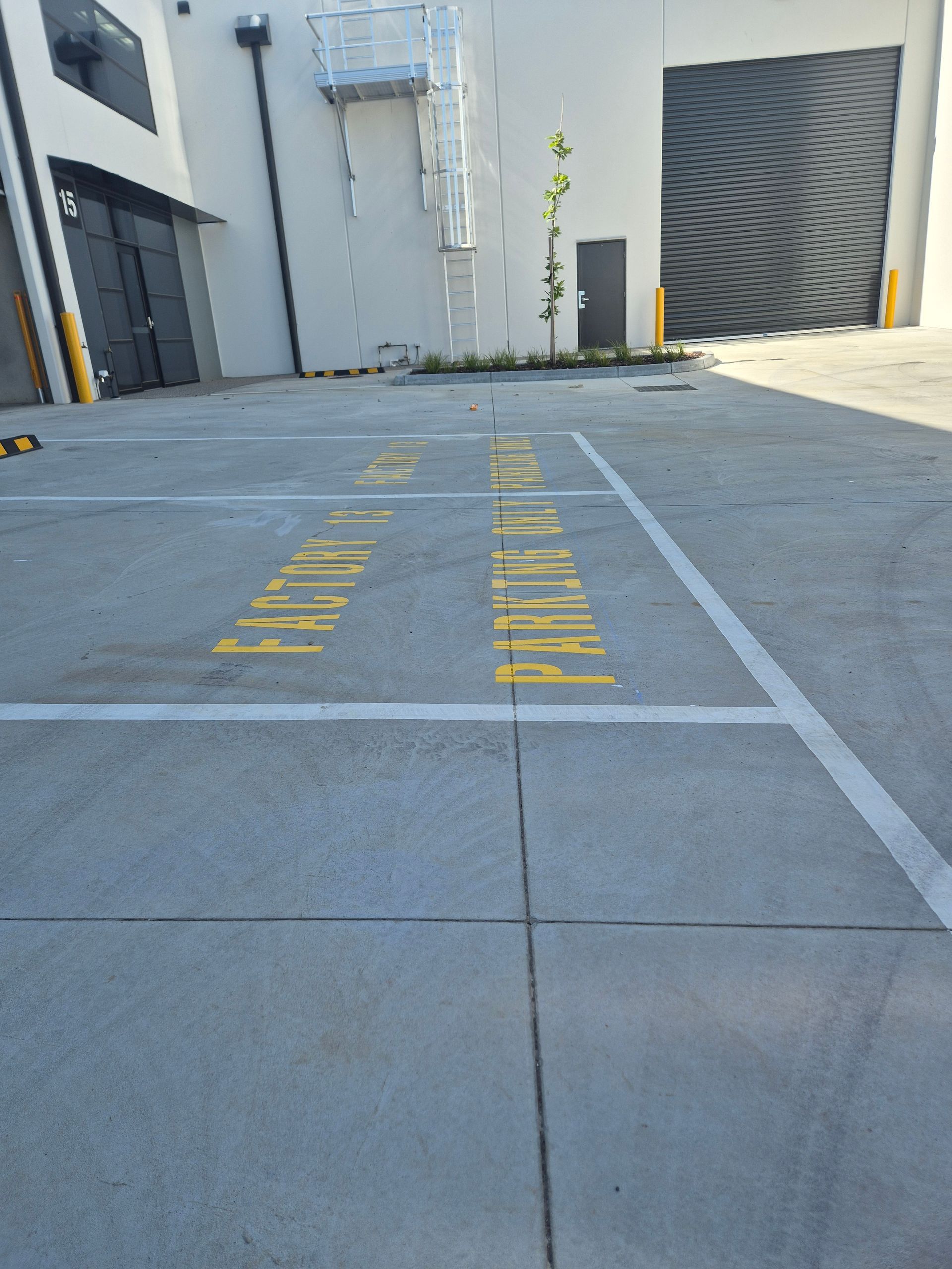 Factory 13 parking only, Line marking letter in Pakenham 
