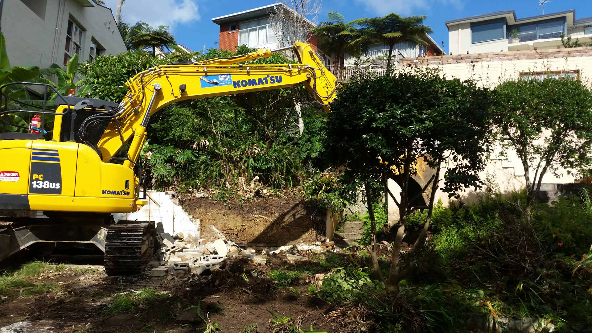 Excavator, Tree, House | Belrose, Nsw | Shane Wight Excavation
