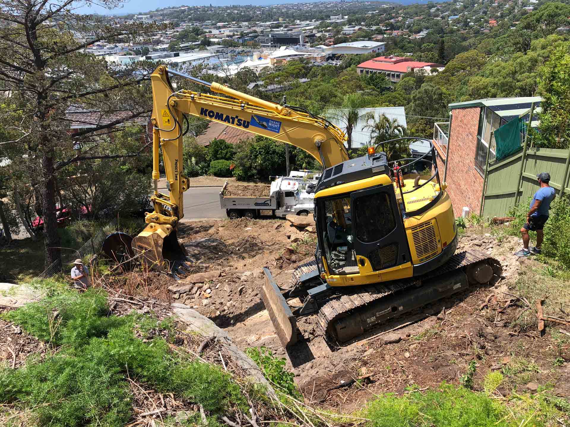 Backhoe Machine Performing Excavation on a Site | Belrose, Nsw | Shane Wight Excavation