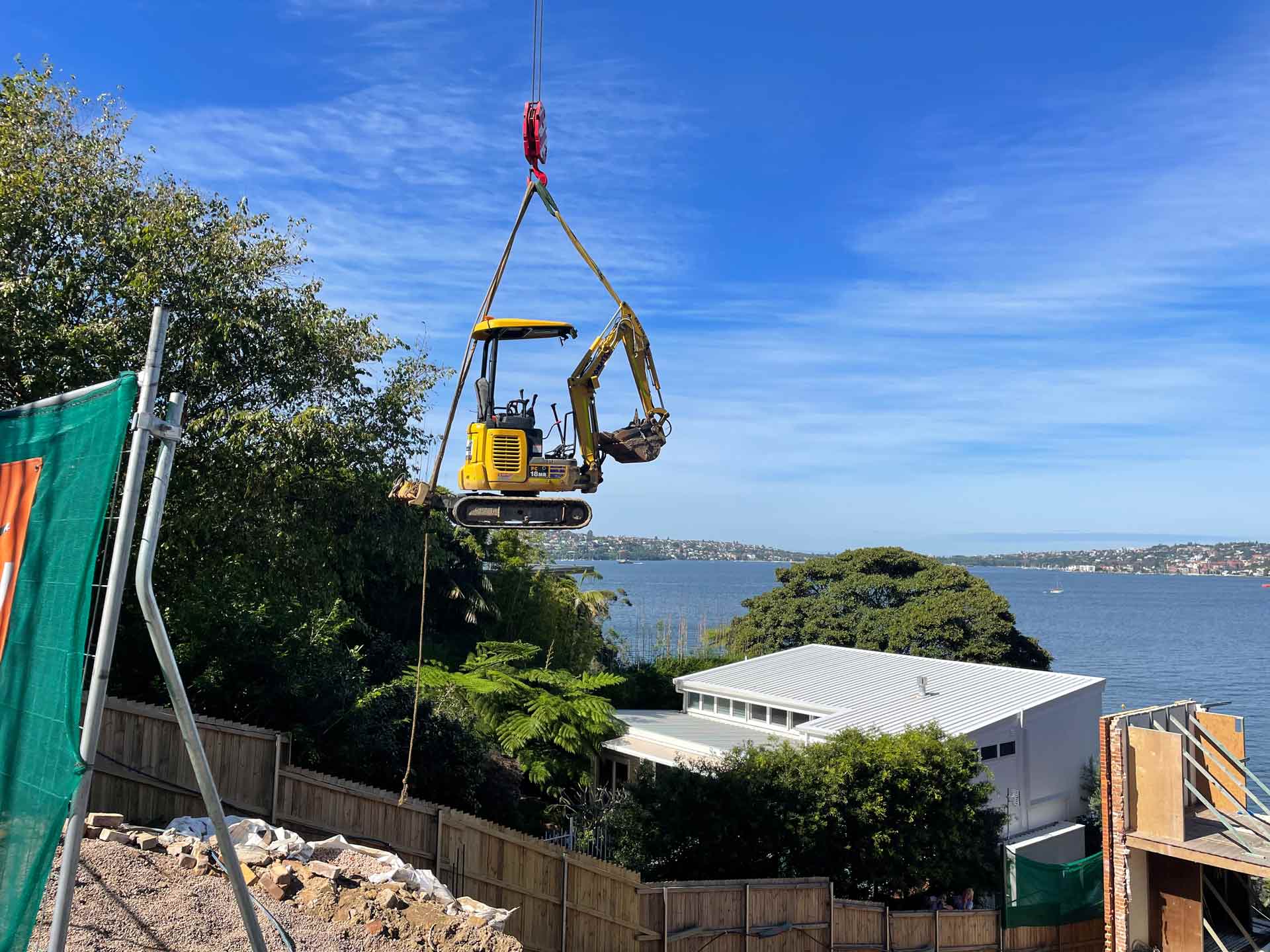 Lifting a Small Excavator | Belrose, Nsw | Shane Wight Excavation