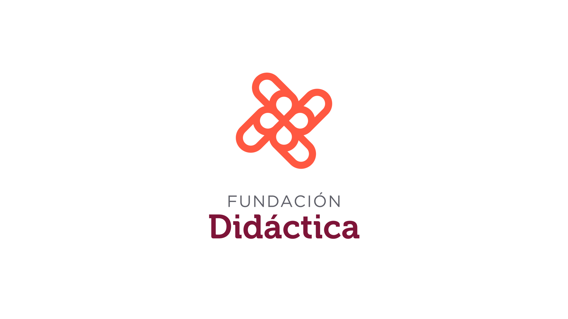 Logo of Fundación Didáctica: orange linked shapes above dark red text.