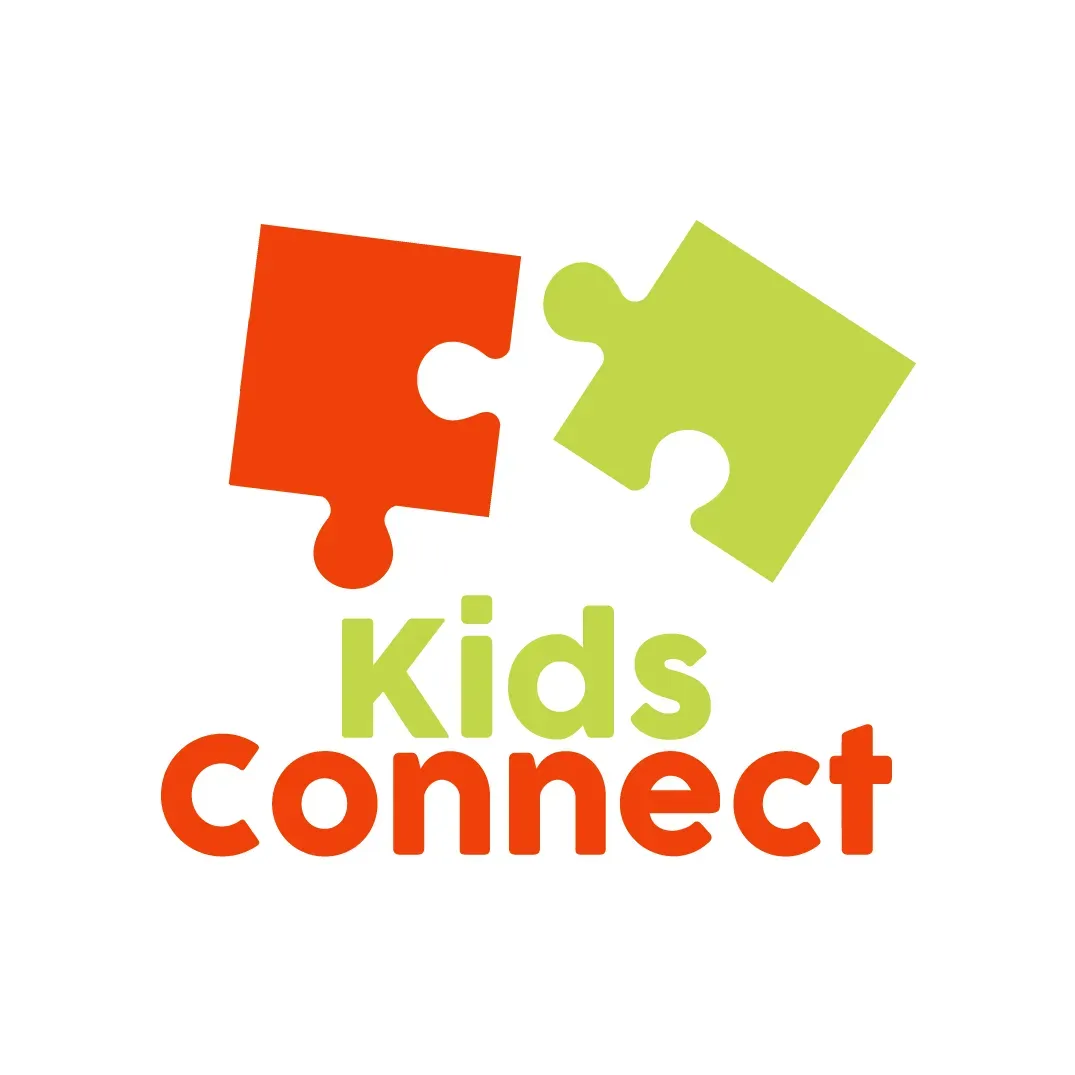 Logo with orange and green puzzle pieces, text 