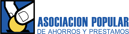 Logo for Asociación Popular de Ahorros y Préstamos featuring a hand placing a coin.