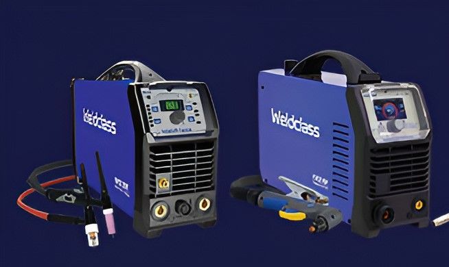 Two Blue Weldclass Welding Machines on a Blue Background — FNQ Filters & Parts In Mareeba, QLD