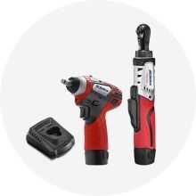 Red and Black Cordless Power Tools: Ratchet, Drill, and Charger — FNQ Filters & Parts In Mareeba, QLD