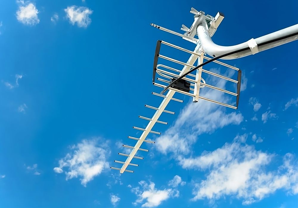 Installed Antenna with Blue Sky Background