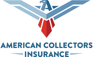 A logo for american collectors insurance with an eagle on it.
