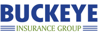 The logo for buckeye insurance group is blue and green.