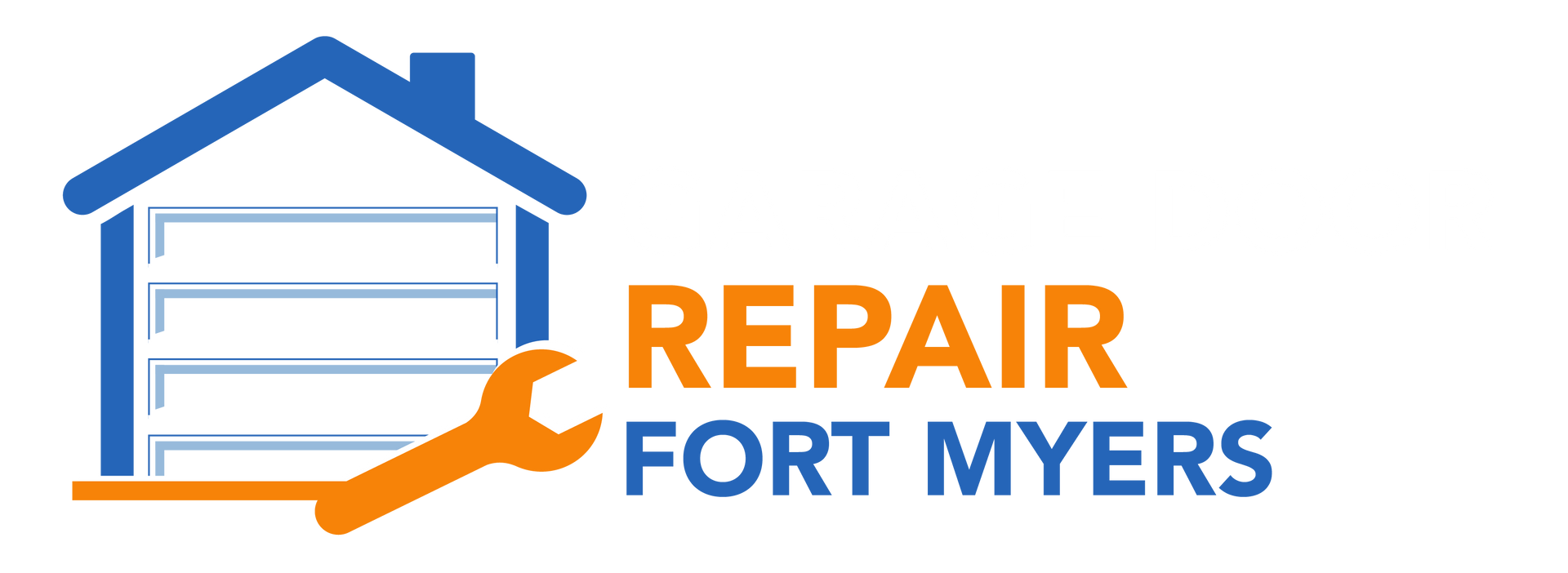 Logo: blue house and wrench with 