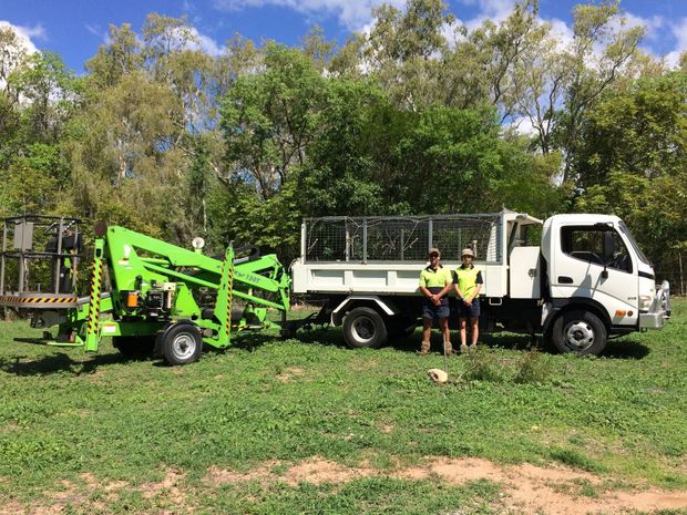 Keith and Tara with Company Truck — Coral Coast Tree Services In Oonoonba, QLD