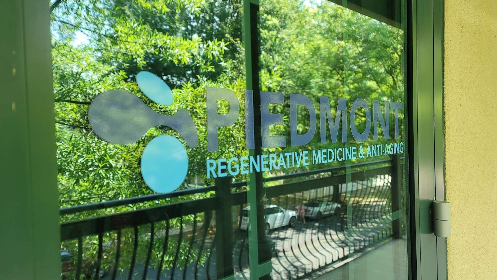 A glass door with the word regenerative medicine on it