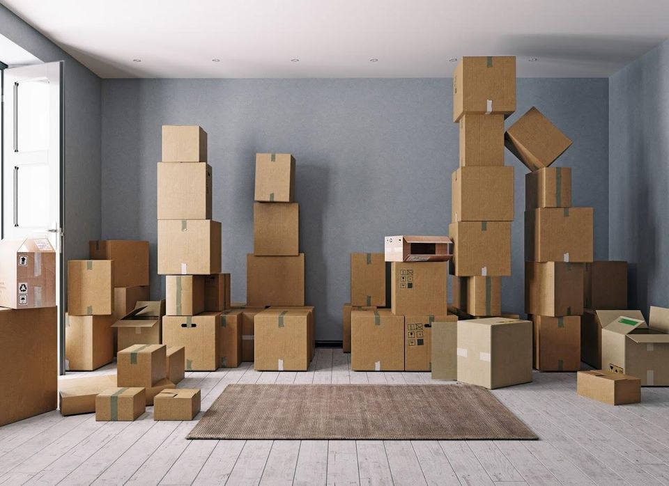 Short-Term Housing Stay — Stack of Moving Boxes in Cornelius, NC