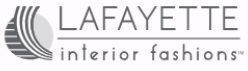 Lafayette interior fashions logo in gray text with a stylized curved emblem