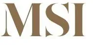MSI logo in gold serif letters on a white background