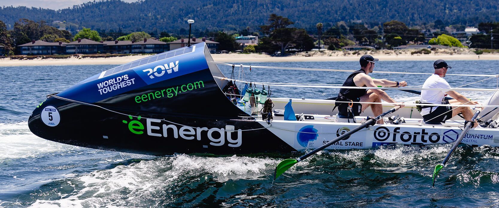 Ocean rowers on a training row for Worlds Toughest Row