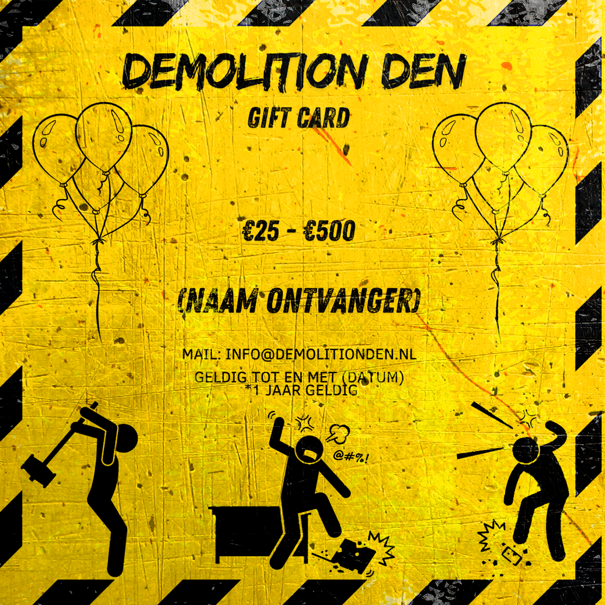 Gele cadeaukaart met de tekst