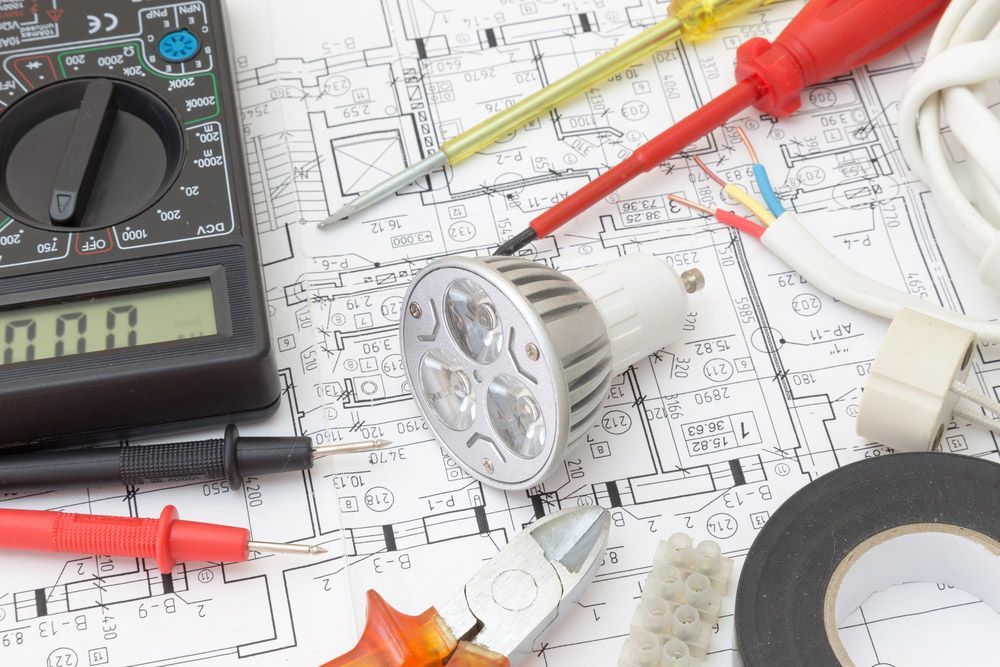 Electrical Components Arranged On Plans — Level 2 Electrician Near Me in Port Stephens
