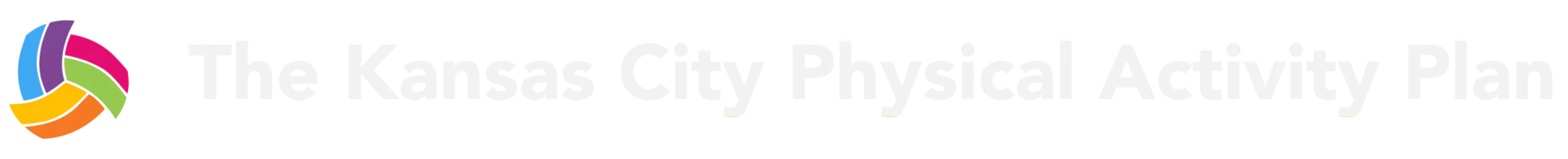 Logo for the Kansas City Physical Activity Plan. Colorful swirl with white text.