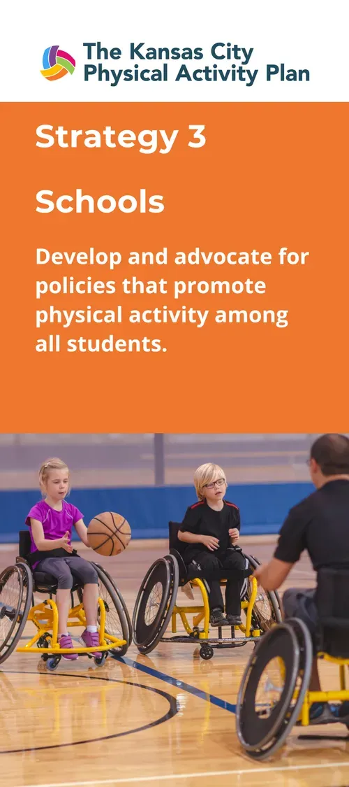 Two children in wheelchairs playing basketball with an instructor.