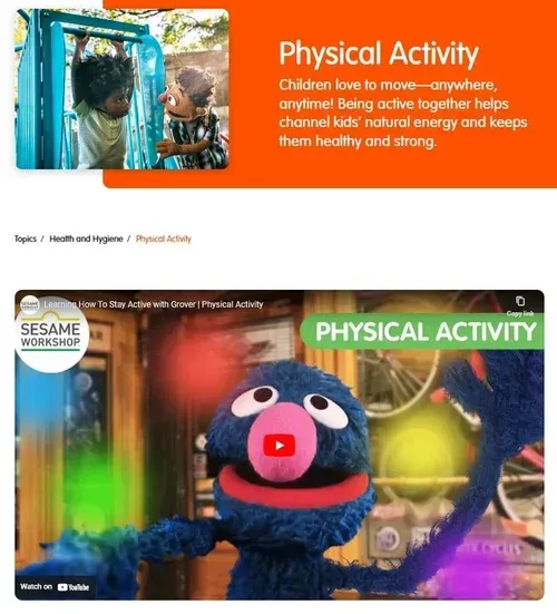 Sesame Street page. Grover with 