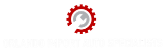 Logo of a gear with a wrench inside, with text below in white.
