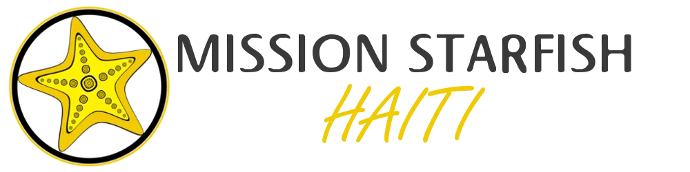 A logo for mission starfish haiti with a starfish in a circle