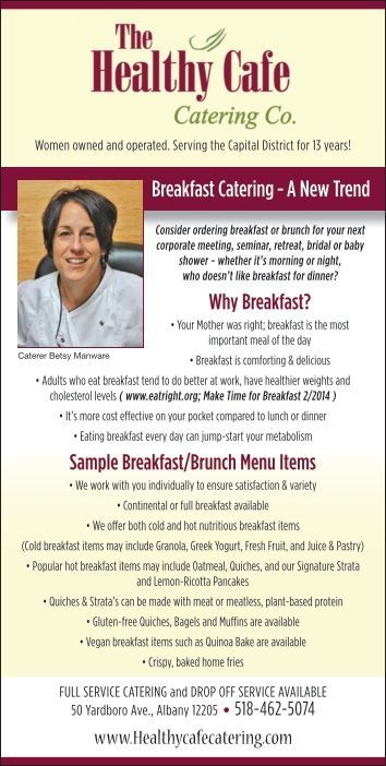 The Healthy Cafe Catering Co. Breakfast and Brunch Menu