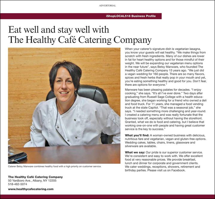 News article about The Healthy Cafe Catering Company