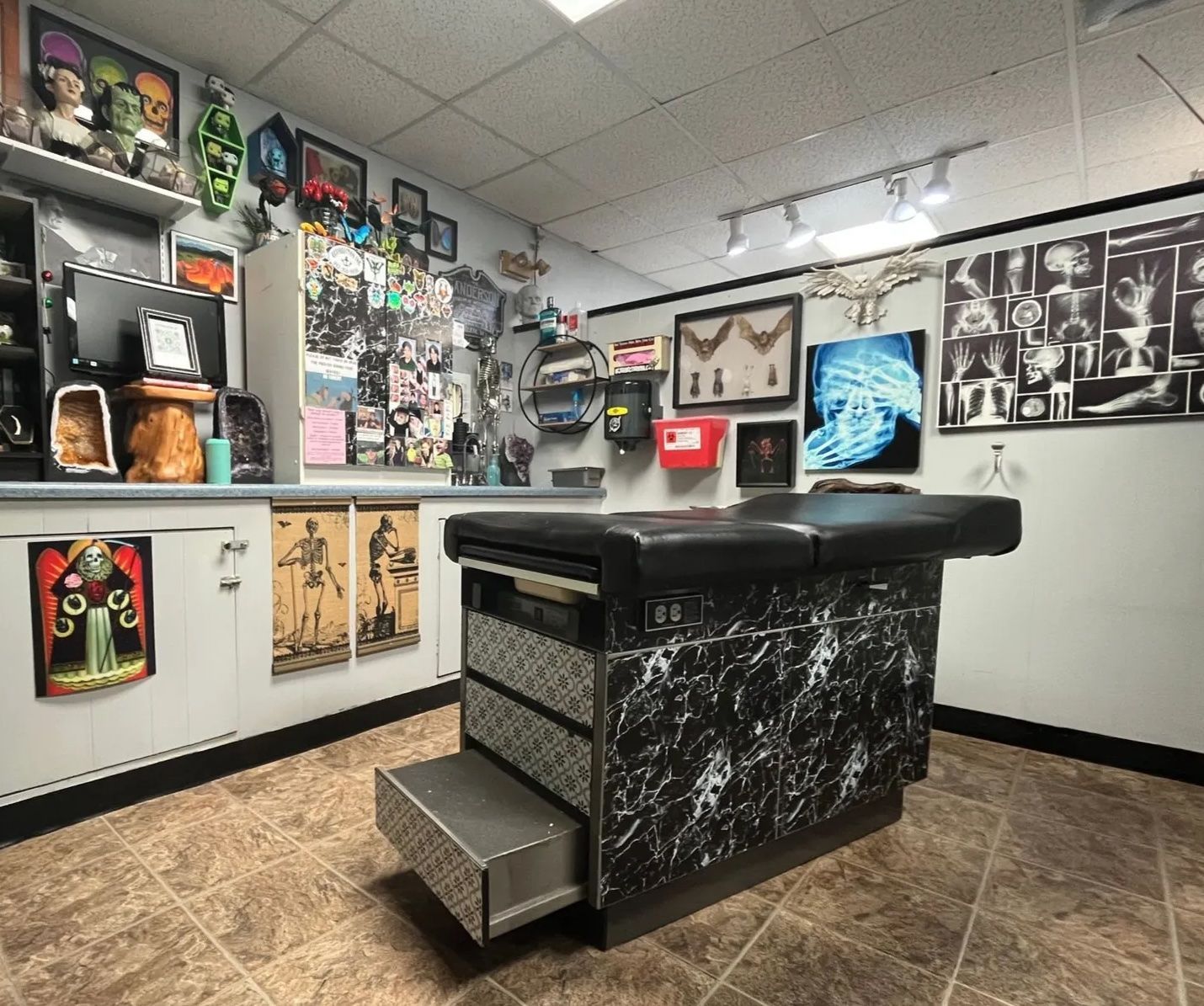 Professional piercing room at Resurrection Ink, Savannah GA